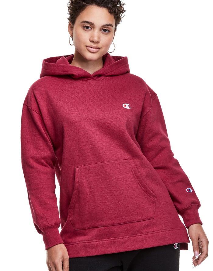 Sudadera Con Capucha Champion Mujer Mexico - Reverse Weave Open Bottom Rojas Oscuro - 85231-FSEG